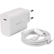 Mobilefix ​​zore Xmac Serisi X7 Type-C To Lightning Ev Şarj Aleti 20W - Beyaz