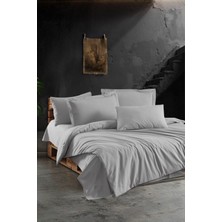 Beğenal Gri Renkli % 100 Pamuklu Valeria Ultra Soft Washed Çift Kişilik Nevresim Takımı