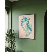 512 Art Design Two Fish Denge Balık Japon Tasarım Estetik Duvar Dekor Çerçevesiz Poster