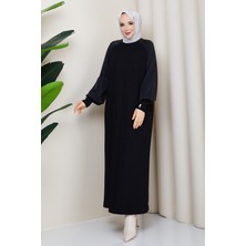 Pamuk Butik Kadın Kolu Ipek Kupra Yarım Balıkçı Yaka Merserize Triko Elbise -PMK497