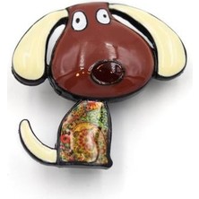 Royaleks Köpek Broş - Kahverengi