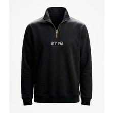 Turan Tactics Göktürkçe "türk" Nakışlı Yarım Fermuarlı Sweatshirt