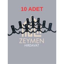 Zeymen 10 Lunoktalı Metal Siyah Portmanto Vestiyer Askılık Dolap Mobilya Askısı