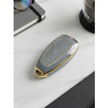 Lanitra Ford Fiesta Mondeo Smax Cmax Focus Fusion Explorer Kuga Ecosport Ranger Nano Anahtar Kılıfı Gri-Gold