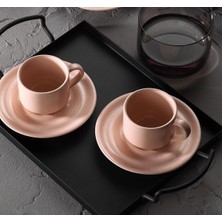 Pembe 4 Parça 2 Kişilik Kahve Takımı, Şık ve Zarif Tasarım