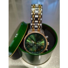 Captiva Yeşil Metalik Kadran | Çoklu Kronograf Tasarım | Çift Ton Kordon - Erkek Kol Saati