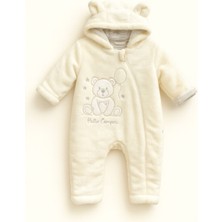 NerKids Erkek Çocuk Ekru Nakışlı Tulum