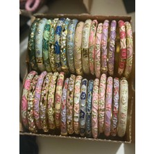 Stainless Mineli Çiçek Bahçesi" 3'lü Bilezik Seti