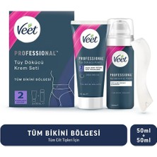 Asfstore Veet Professional Bikini Bölgesi Tüy Dökücü Krem Seti 50 + 50 ml