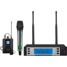 Roof R-2200 UHF 1 EL + 1 Yaka Kablosuz Telsiz Mikrofon Seti