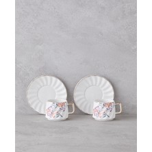 English Home Misty Heaven New Bone China 4 Parça 2 Kişilik Kahve Fincan Takımı 90 ml Renkli