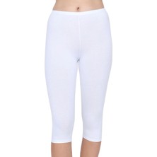 Has Altunkoza 12'li Paket Kadın Kapri Tayt Elastan Beyaz 11002