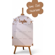 Aze Kids Isme Özel Papatya Temalı Ahşap Ilk Yıl Anı Panosu 12 Aylık Bebek Hatırası Doğum Günü Süsü