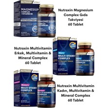 Nutraxin Magnezyum Complex 60 Tablet + Men's & Kadın Multivitamin Mineral Complex 60 Tablet - 3 Ürün