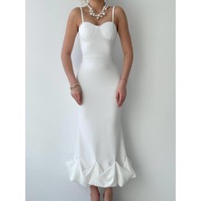 Kendim Fashion Dominic Eteği Büzgülü Midi Boy Elbise