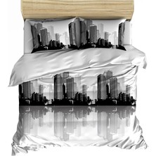 Maki Home Makiteks %100 Pamuklu Şehir Temalı City 200X220+2*(50X70) Çift Kişilik Nevresim ve Yastık Kılıfı