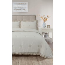 Bella Home Perla Çift Kişilik Nakışlı Yatak Örtüsü Takımı - 240X260 cm - Pvc Çantalı - Günlük ve Çeyizlik