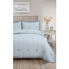 Bella Home Perla Çift Kişilik Nakışlı Yatak Örtüsü Takımı - 240X260 cm - Pvc Çantalı - Günlük ve Çeyizlik