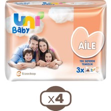 Uni Baby Islak Mendil 3X52 Li Aile x 4 Adet (624 Yaprak)