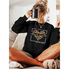 Kendim Fashion Kadın Uzun Kollu Bisiklet Yaka Desenli Viskon Iki Iplik Bluz