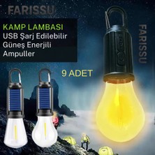 212 Farissu Alaska USB & Güneş Enerjili Kamp Lambası – Askılı, Ipx4 Suya Dayanıklı, 4 Modlu Taşınabilir LED Ampul