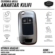 ŞüsCarOto Aksesuar Opel Astra J Insignia Corsa Vectra Mokka Adam Chevrolet Cruze Aveo Sustalı Anahtar Uyumlu Silikon Anahtar Kılıfı Oto Anahtar Kabı Darbe Emici Anahtarlık Koyu Titan Gri