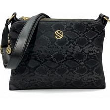 Sanmorris Kadın Suni Deri Ayarlanabilir Çapraz Askılı 4 Bölmeli ve Metal Fermuarlı Omuz Çantası