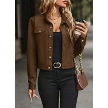 Jardin Allure Kadın Uzun Kollu Önden Düğmeli Kısa Süet Ceket