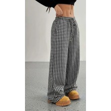 Tiana Kadın Yüksek Bel Lastikli Bağcıklı Geniş Kesim Kazayağı Dalgıç Pantolon