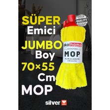 Silver Home Mikrofiber 55×70 cm Jumbo Boy Sarı Yedek Mop Başlığı