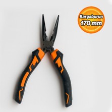 Badem10 Profesyonel Kargaburun Pense Yeni Tip Ergonomik Sap Güçlü Kavrama Dayanıklı Hassas Tutuş