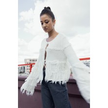 Nisan Triko Püsküllü Triko Hırka