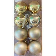 New Bliss Decor Studio 8 cm 8'li Yılbaşı Ağacı Top Süs ALTIN