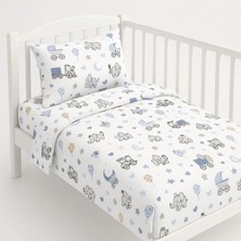 Jasmin Lüks Bebebek Nevresim Takımı - Mavi Arabalı