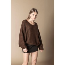 Nisan Triko Kolları Katlamalı Triko Kazak