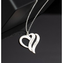 Myz Takı Kalp Figürlü Kişiye Özel Isimli 925 Ayar Gümüş Kadın Kolyesi