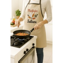 Teksev Mutfağın Sultanı Nakışlı Keten Mutfak Önlüğü Yıkanabilir 1 Adet 50X70 cm Standart Beden