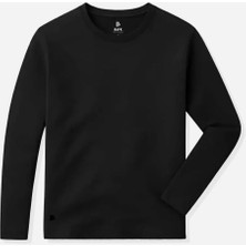 Bafk Al Erkek Siyah Bisiklet Yaka Basic Sweatshirt