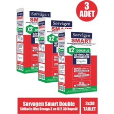 Sorvagen Smart Double Sitikolin Dha Omega 3 ve B12 30 Kapsül 3 Adet