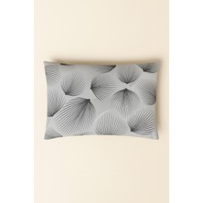 Teksev Indiba 2 Li Gri Desenli Pamuklu Kumaş Fermuarlı Yastık Kılıfı