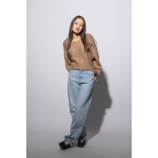 Nisan Triko Kolları Katlamalı Triko Kazak