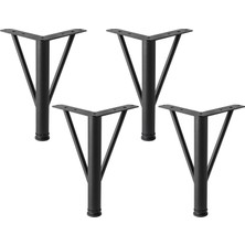 Badem10 Üçgen Siyah 4 Adet Metal 20 cm Mobilya Ayağı Modern Koltuk Kanepe Dayanıklı Tv Ünite Ayağı Ayakları