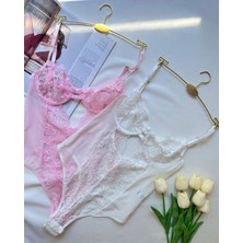 Hama Love Kırmızı Dantelli Bodysuit Iç Çamaşır Takımı