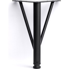Badem10 Üçgen Siyah Metal 25 cm Mobilya Ayağı Modern Koltuk Kanepe Dayanıklı Tv Ünitesi Ayağı Ayakları