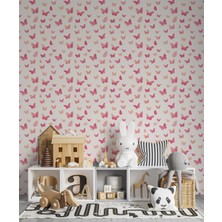 Grown 216-1 - Pembe Kelebekler Çocuk Odası Duvar Kağıdı
