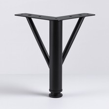 Badem10 Üçgen Siyah Metal 20 cm Mobilya Ayağı Modern Koltuk Kanepe Dayanıklı Tv Ünitesi Ayağı Ayakları