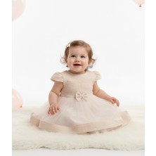 Minimony 0-24 Yaş Kız Bebek Çocuk Tül Abiye Elbise Pembe 1040