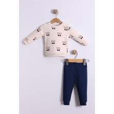 Kidello Lacivert Papyonlu Ayıcıklı 2'li Erkek Bebek Takım