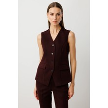 Ekol V Yaka Kapak Cepli Yelek 5195