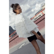 Nisan Triko Püsküllü Triko Hırka